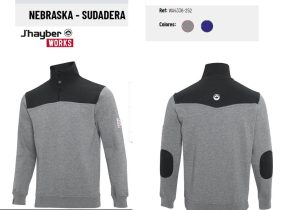 SUDADERA NEBRASKA GRIS-NEGRO