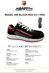 ZAPATO DE SEGURIDAD ABARH NEGRO/ROJO